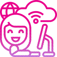 Icone de criança mexendo na internet